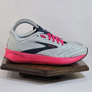 Brooks Hyperion Tempo Shoes Womens Size 6.5 Gray Pink DNA Flash Running